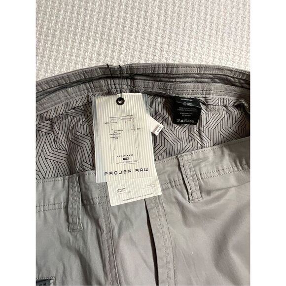 PROJEK RAW Mens Size 40 - 9 in. Twill Shorts in Light Gray - Picture 4 of 5